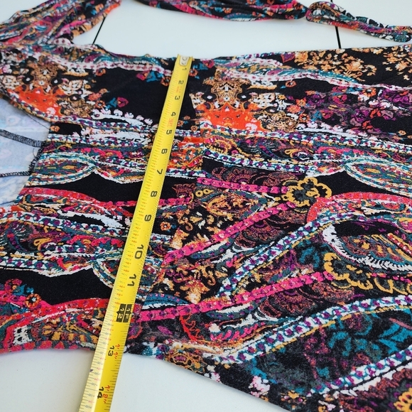 Free People Mock Neck Open Back Balloon Sleeve All Dolled Up Mini Dress Sz XS - Picture 3 of 16